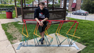 North Hills senior Alex Bowers earns rank of Eagle Scout with bicycle rack for West View park