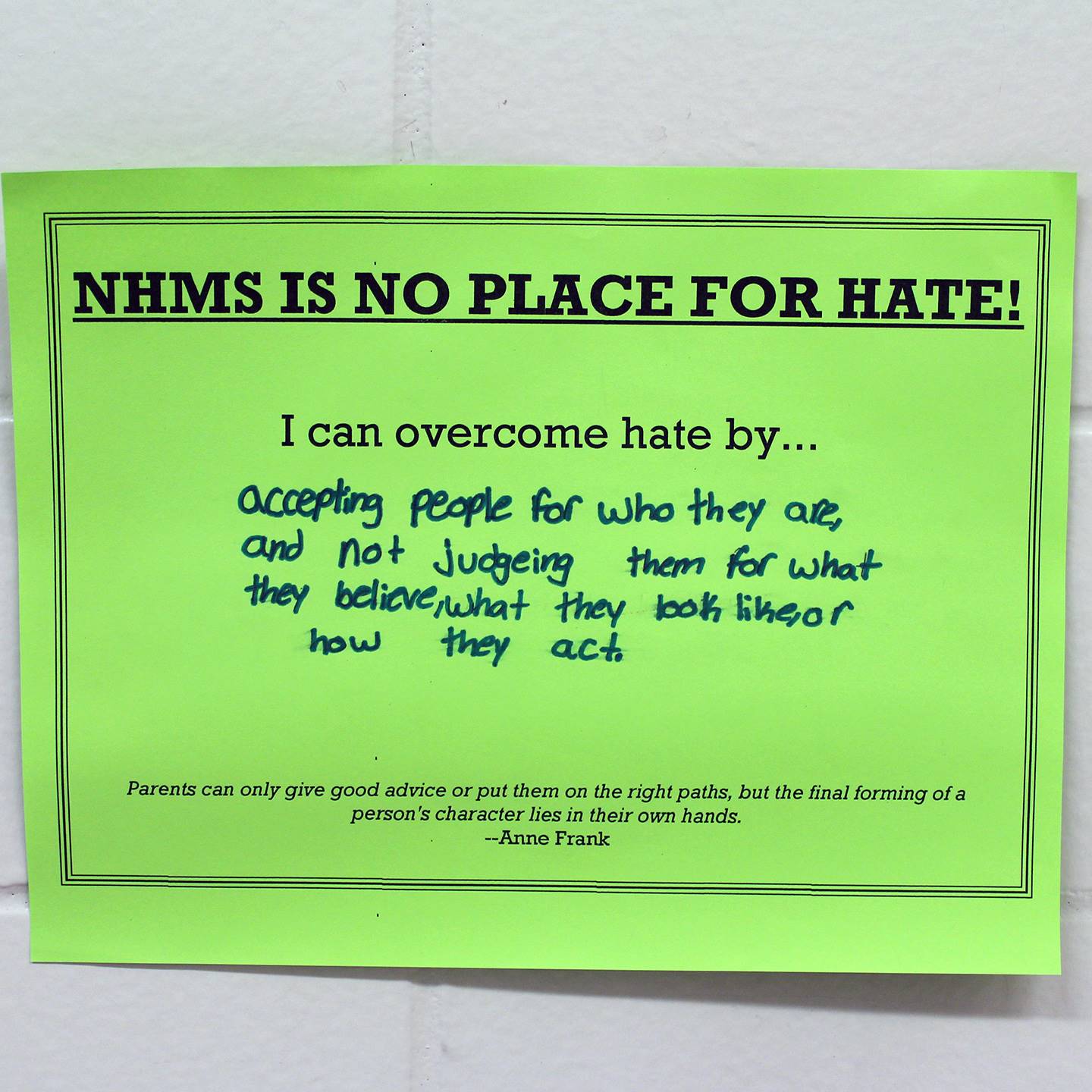 No Place for Hate Sign