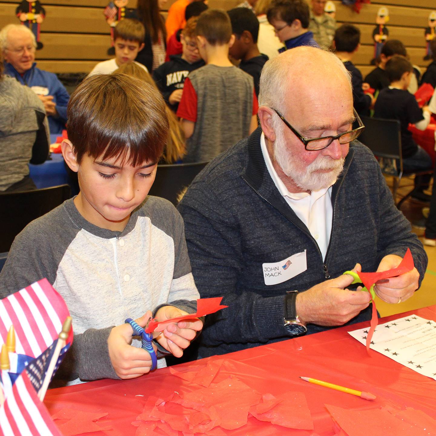 Students and Veterans During HC Veterans Day of Service