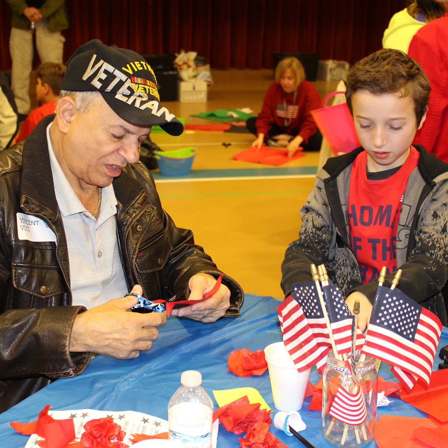 Students and Veterans During HC Veterans Day of Service