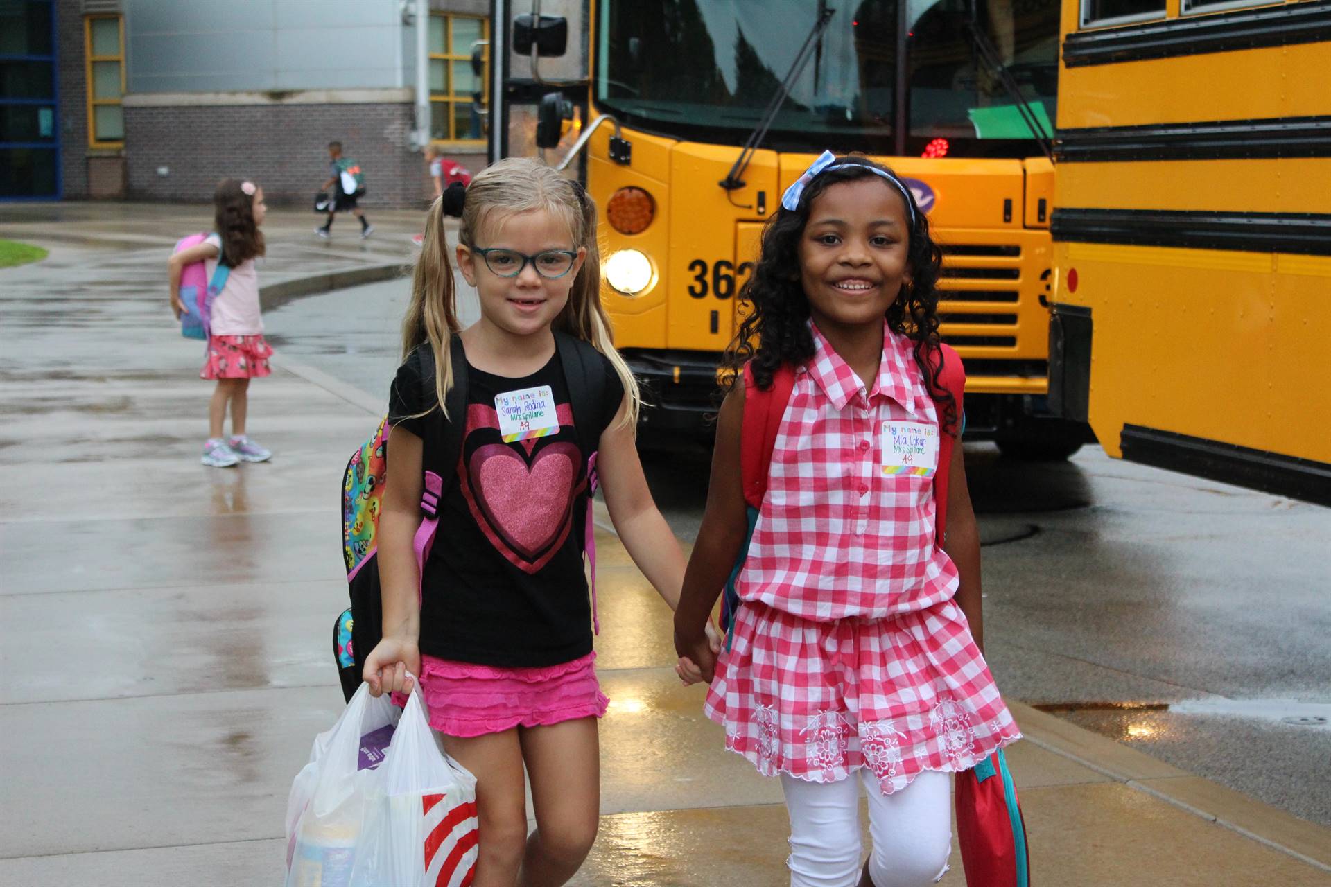 Students During First Day at Ross Elementary