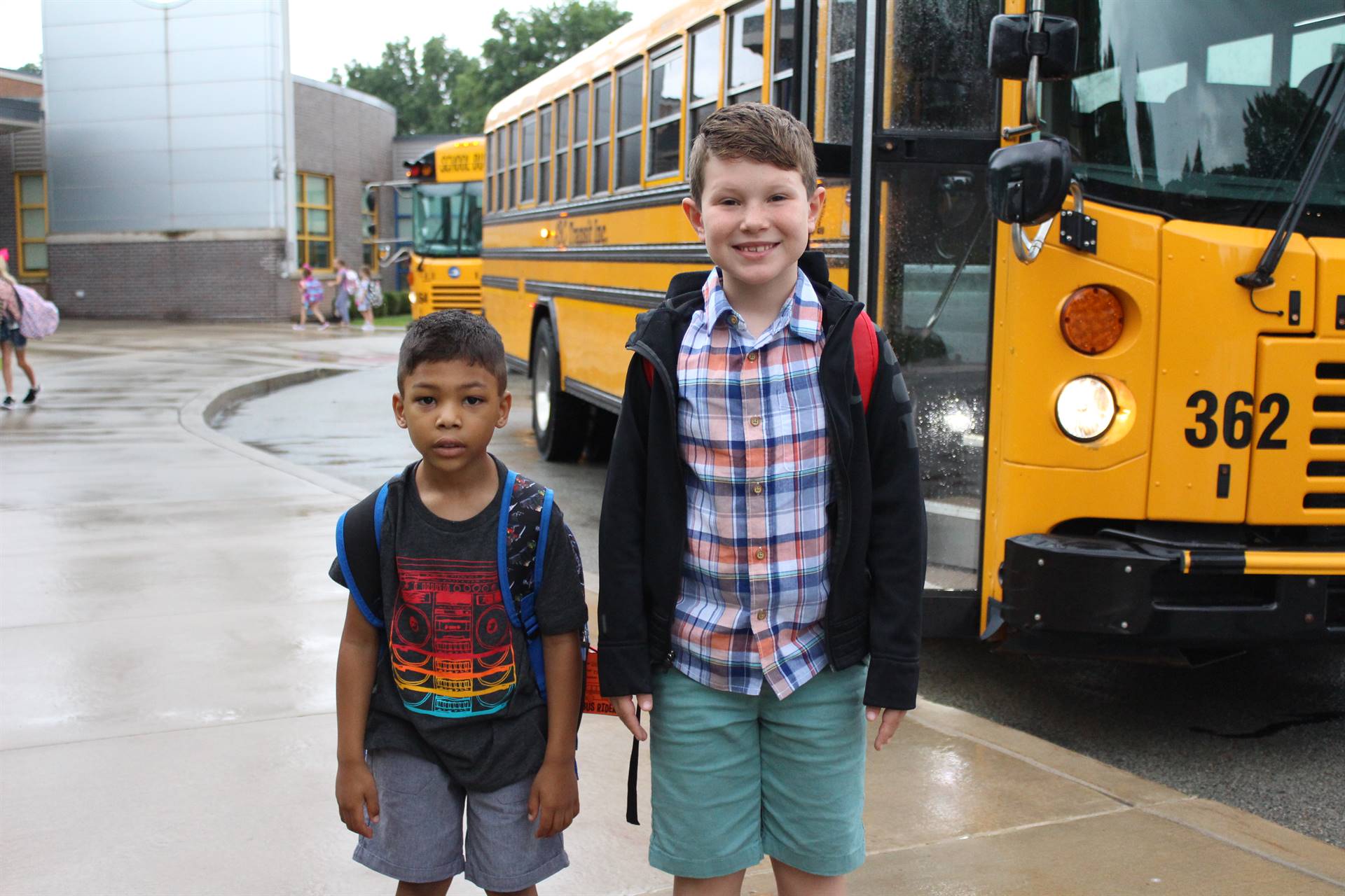 Students During First Day at Ross Elementary